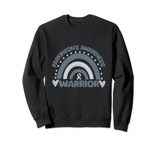 Rainbow Parkinson's Awareness Warrior Silver Ribbon Sweatshirt
