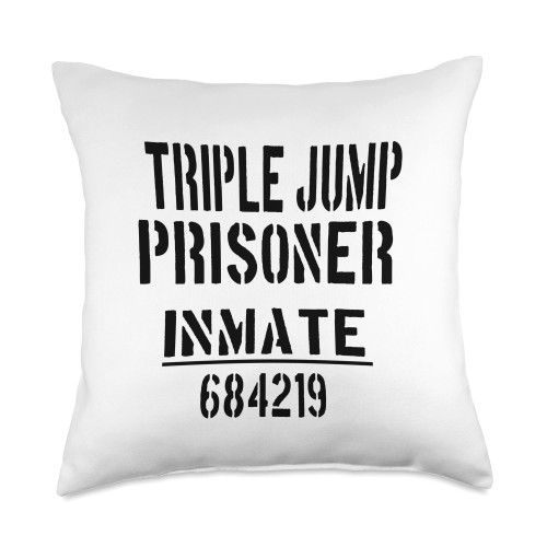 Triple Jump Halloween Costume - Prison Jail Inmate Triple Jumper Halloween Costume-Funny Prisoner Jail Inmate Throw Pillow, 18x18, Multicolor Triple Jump Halloween Costume - Prison Jail Inmate Triple Jumper Halloween Costume-Funny Prisoner Jail Inmate Throw Pillow, 18x18, Multicolor