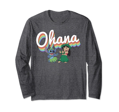 Disney Lilo & Stitch Pride Ohana Rainbow Long Sleeve T-Shirt