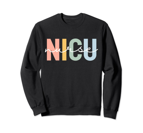 Retro NICU Nurse ICU Neonatal Boho Rainbow Team Tiny Humans Sweatshirt Retro NICU Nurse ICU Neonatal Boho Rainbow Team Tiny Humans Sweatshirt