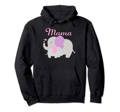 Mama Elephant Cute Mother's Day Gift Mom Women Mommy Pullover Hoodie Mama Elephant Cute Mother's Day Gift Mom Women Mommy Pullover Hoodie