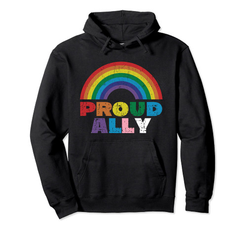 Proud Ally LGBT Rainbow Gay Pride Month Pullover Hoodie Proud Ally LGBT Rainbow Gay Pride Month Pullover Hoodie