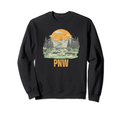 PNW Pacific Northwest Retro Vintage Mountains Hiking Nature Sweatshirt