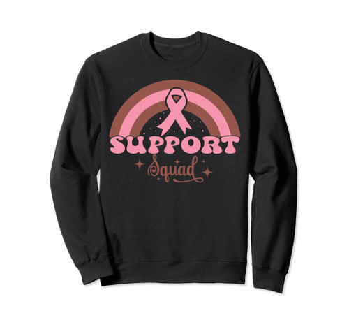 Support Squad Rainbow Pink Breast Cancer Love Crew Ribbon Sweatshirt Support Squad Rainbow Pink Breast Cancer Love Crew Ribbon Sweatshirt