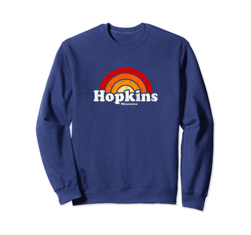 Hopkins Minnesota MN Vintage 70s Retro Rainbow Design Sweatshirt