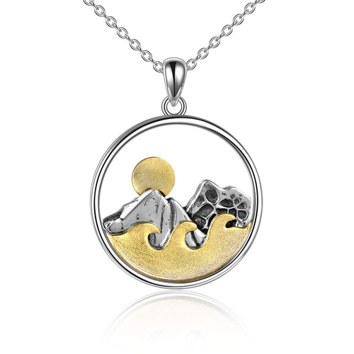 YFN Mountain Necklace Sterling Silver Mountain Range Ocean Wave Pendant Necklace Nature Jewelry Gift for Skiers, Hikers, Campers, Climbers,Nature Lovers and Ocean Lovers. YFN Mountain Necklace Sterling Silver Mountain Range Ocean Wave Pendant Necklace Nature Jewelry Gift for Skiers, Hikers, Campers, Climbers,Nature Lovers and Ocean Lovers.