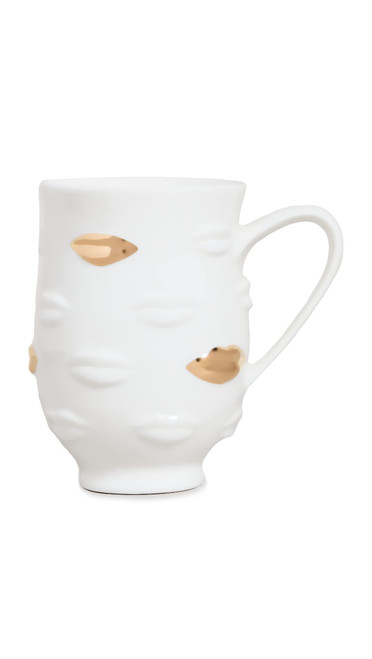 Jonathan Adler Women's Gilded Muse Gala Mug, White, One Size