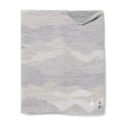 Thermal Merino Reversible Neck Gaiter, Light Gray Mountain Scape, One Size