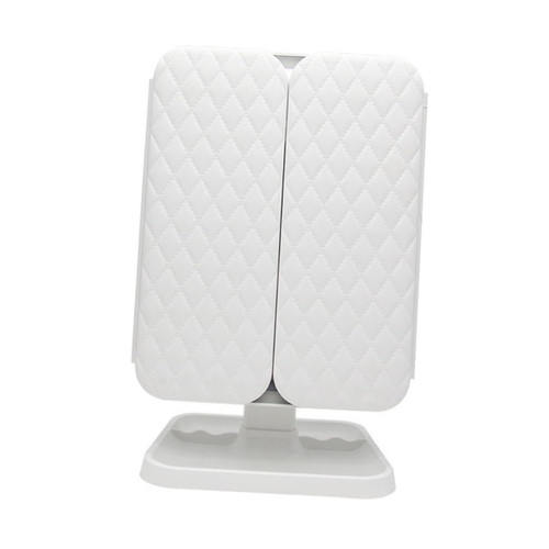 Ipetboom 1pc Folding Vanity Mirror Makeup Vanity Table Folding Mirror Hairdressing Mirror Led Tabletop Mirror Desktop Mirror Makeup Mirror Luxry White Glass Storage Girl Magnifier