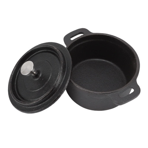 Cast Iron Serving Pot Dutch Oven with Dual Handles, Bread Dutch Oven Dutch Oven Pot with Lid for Bread Baking and Cooking(Diameter 10CM)