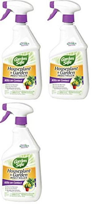 Garden Safe 80422 Houseplant and Garden Insect Killer 24-Ounce Spray, 3 Pack