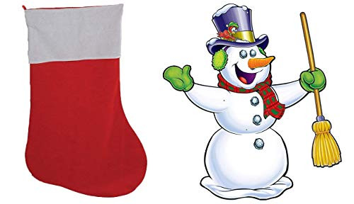 Beistle Jumbo Stocking, 4-Feet 6-Inch 1-Pack Jointed Snowman, 28-Inch