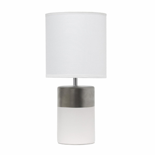 212 Main Two Toned Basics Table Lamp, White and Silver