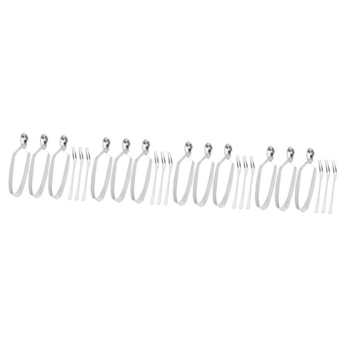Luxshiny 12 Sets Snails Clip French Baked Snails Fork Buffet Cooking Tongs Grill Buffet Tongs Escargot Fork Seafood Forks Nippers Tool Escargot Tongs Household Ice Tongs Stainless Steel
