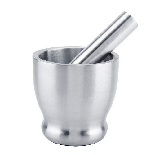 Mortar Pestle Set Stainless Steel Mortar Pestle Grinder Beans Garlic Spices Foodstuffs Kitchen Tool