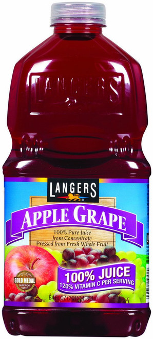 Langers 100% Juice with Vitamin C, Apple Grape, 64 Ounce (Pack of 8)