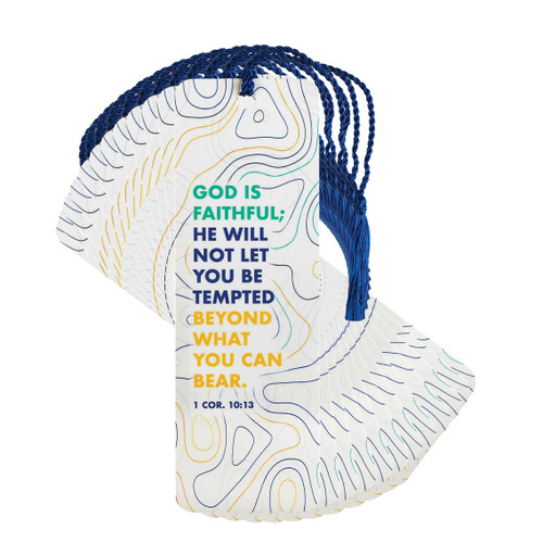 Dicksons God is Faithful Squiggly Line 6 inch Paper Tussled Bookmark Pack of 12