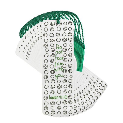 Dicksons Do Not Fear I Am with You Black White 6 inch Paper Tussled Bookmark Pack of 12