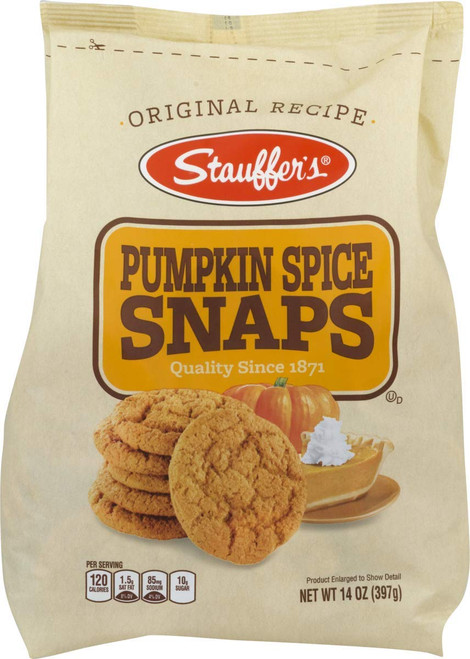 Stauffer's Cookies Apple Pie Snaps or Pumpkin Spice Snaps, Four 14 oz. Bags (Pumpkin Spice) Stauffer's Cookies Apple Pie Snaps or Pumpkin Spice Snaps, Four 14 oz. Bags (Pumpkin Spice)