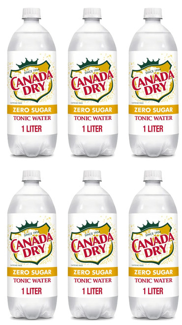 Canada Dry Diet Tonic Water, 1 L Bottle (6-Pack)