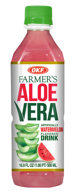 OKF Farmer's Aloe Vera Drink, Watermelon, 16.9 Fluid Ounce (Pack of 12) OKF Farmer's Aloe Vera Drink, Watermelon, 16.9 Fluid Ounce (Pack of 12)