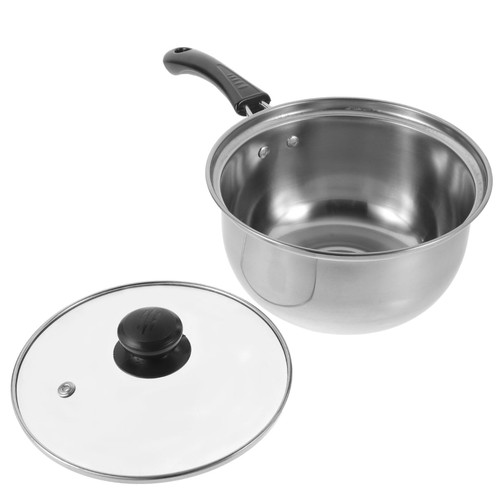 DECHOUS Small Pan 3pcs Braiser Pan with Lid Mini Saucepan Cooking Pot Glass Pots for Cooking on Stove Small Pot with Lid Frying Pans Small Saucepan with Lid Soup Pot Plastic