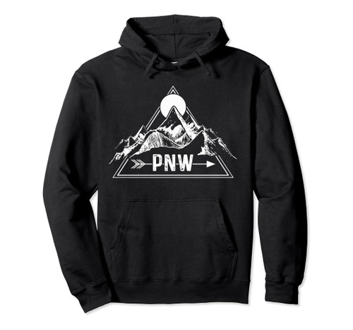PNW Pacific Northwest Vintage Nature Mountains Outdoor Gift Pullover Hoodie