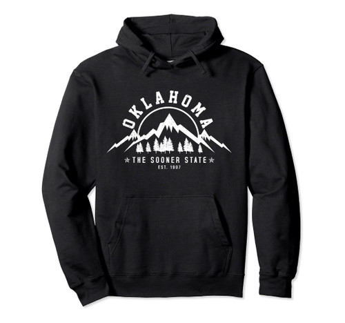 Oklahoma The Sooner State Est. 1907 Vintage Mountains Gift Pullover Hoodie