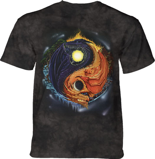The Mountain Yin Yang Dragons Adult T-Shirt, Gray, Large The Mountain Yin Yang Dragons Adult T-Shirt, Gray, Large