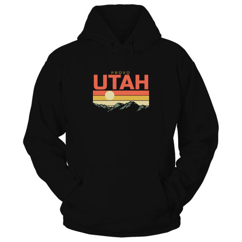 Utah Vintage Provo Mountain Sunset Retro Home State Hiking Souvenir Gift Black