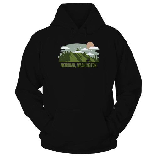 Washington Mountain Design Meridian Vacation Vintage Camping Black