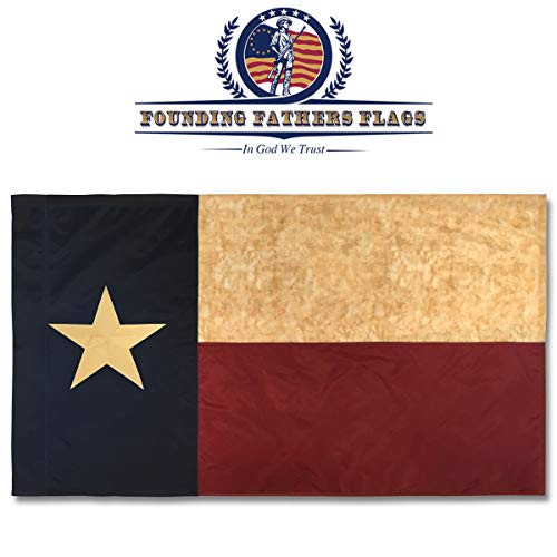 Founding Fathers Flags Embroidered Texas Vintage Banner - 3x5' Oxford Polyester Flag w/Sleeve