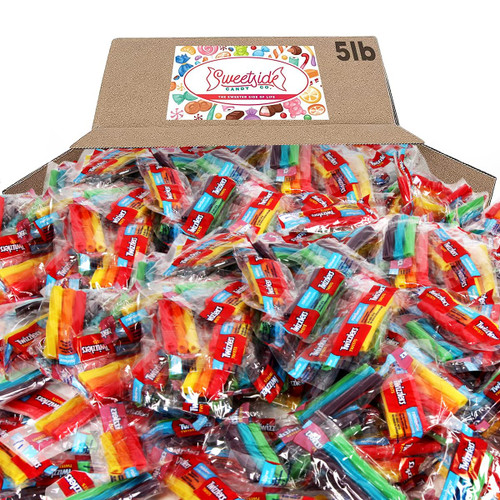 Twist Rainbow Fruit Flavored Multi Color Small Licorice Twizzlers Candy Strawberry, Orange, Lemonade, Watermelon, Blue Raspberry, & Grape Flavors for Party Favors, Easter Candy, Birthdays 5 pounds