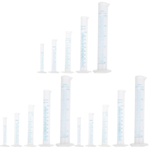 15 Pcs Graduated Cylinder Test Tubes Glass Graduated Beaker Small Graduated Test Tube Measuring Lab Test Glass Beaker Glass Measure Cup Liquid Measure Cup Tool Pp Plastic re-usable