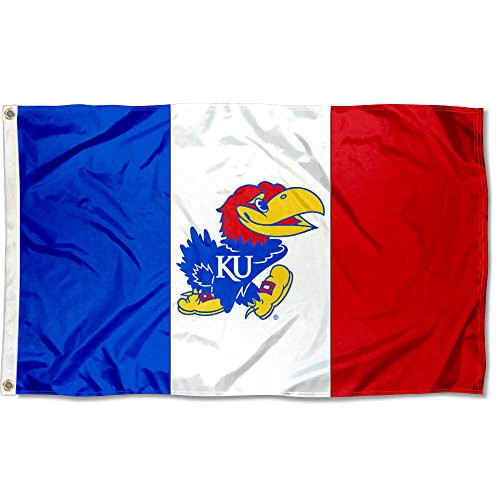 College Flags and Banners Co. Kansas Jayhawks 3 Panel Flag