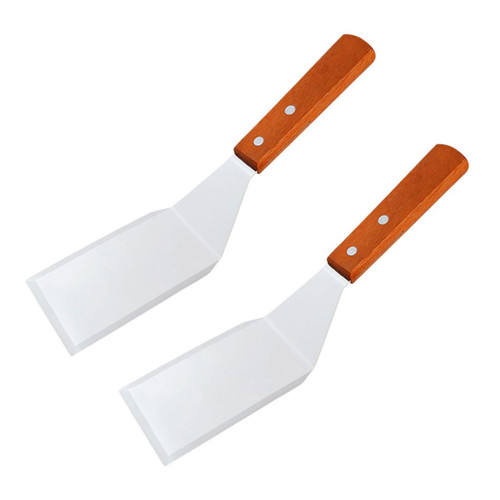 8 Pcs Pizza Spatula Bbq Steak Shovel Stainless Steak Frying Spatula Large Griddle Grill Turner Cooking Turner Scraper Pie Server Spatula Kitchen Small Tools Multipurpose Wooden