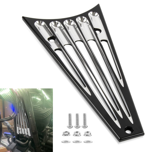 PSLER Motorcycle Edge Cut Frame Grill for Touring Street Glide FLHT FLHX FLHTK FLHR FLTR Road Electra Glide Road King 2014-2017(Black)