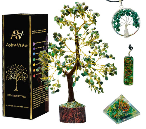 AstraVeda Green Jade Crystal Tree, Chakra Tree, Tree of Life, Chakra Tree, Feng Shui Tree, Healing Crystal, Gemstone Tree, Crystal Gifts, Healing Stones, Spiritual Gifts