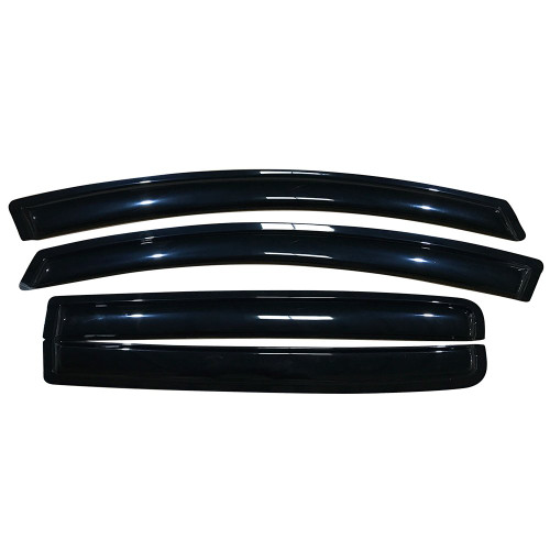 Window Visor Compatible with 2012-2018 Toyota Yaris, Slim Style Dark Smoke Tint Acrylic Shade Rain Sun Guard Wind Vent Air Deflector by IKON MOTORSPORTS, 2013 2014 2015 2016 2017