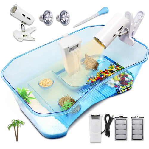 Binano Turtle Tanks Topper,Pet Turtles,Aquarium Tank,Turtle Topper Basking Platform,Turtle Tank Aquarium, Plastic, Turtle Habitat Terrapin Lake Reptile Aquarium Tank