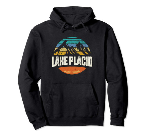 Lake Placid New York Adirondacks Vintage Mountains Pullover Hoodie Lake Placid New York Adirondacks Vintage Mountains Pullover Hoodie