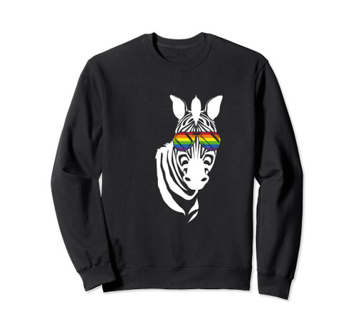 Rainbow Zebra LGBT Pride Gay Lesbian Supporter LGBTQ Ally Sweatshirt