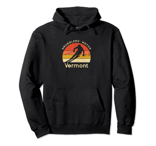 Vintage Ski Smugglers' Notch Vermont Mountain Pullover Hoodie