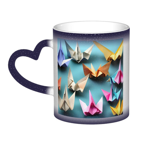 origami paper crane Cool Magic Ceramic Mug, Ideal for Camping, Indoor and Outdoor Use Thermochromic and Durable. origami paper crane Cool Magic Ceramic Mug, Ideal for Camping, Indoor and Outdoor Use Thermochromic and Durable.