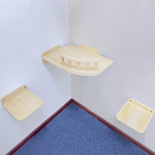 Cat Hammock Cat Wall Perch for Indoor Cat Wall Anchored Corner Cat Shelves with 2 Steps Cat Wall Bed Furniture Wall Cat Climbing Shelves