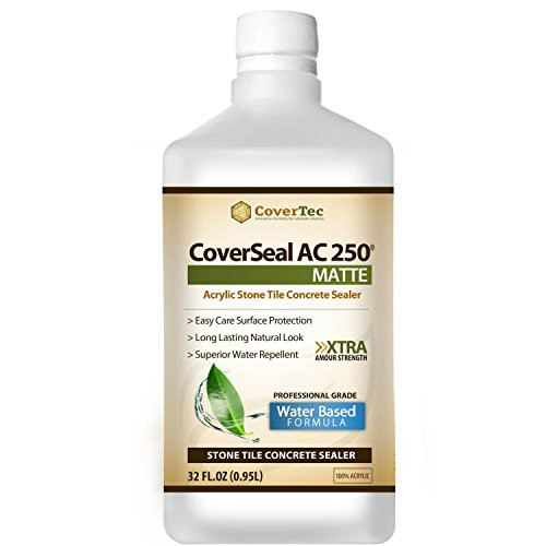 CoverSeal AC250 Matte Stone, Tile and Concrete Sealer, Water Based (1 Qrt - Prof Grade)