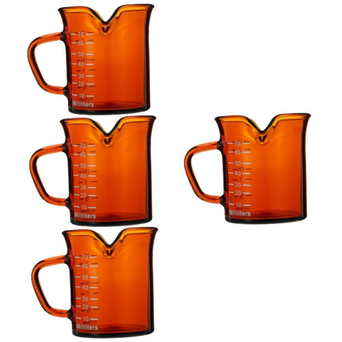 VOSAREA 4pcs Double Mouth Milk Cup Measuring Cup Glass Measuring Cup Glass Coffee Mug Coffee Lovers Measuring Milk Glass Home Drinking Creamer Juice Jug Milk Jug Spout