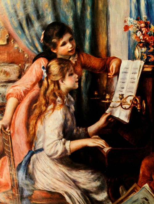 Little girl at the piano Poster Print by Pierre-Auguste Renoir (18 x 24)