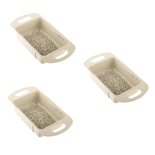 Zerodeko 3pcs Wash Colander Space-saver Strainer Silicone Strainer Vegetable Colander Collapsible Strainer Sink Strainer Silicone Colander Sink Colander Strainer Basket Organizer Berry