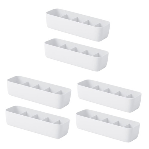 Zerodeko 6 pcs dress drawer organizer closet storage bin sock drawer clothing drawer organizer drawer organizer for clothing plastic shelf organizer socks container white desktop drawer box
